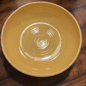 NEW 12" Pottery Barn Gabriella Low Serving Bowl | NWOT GOLD Round Stoneware Bowl